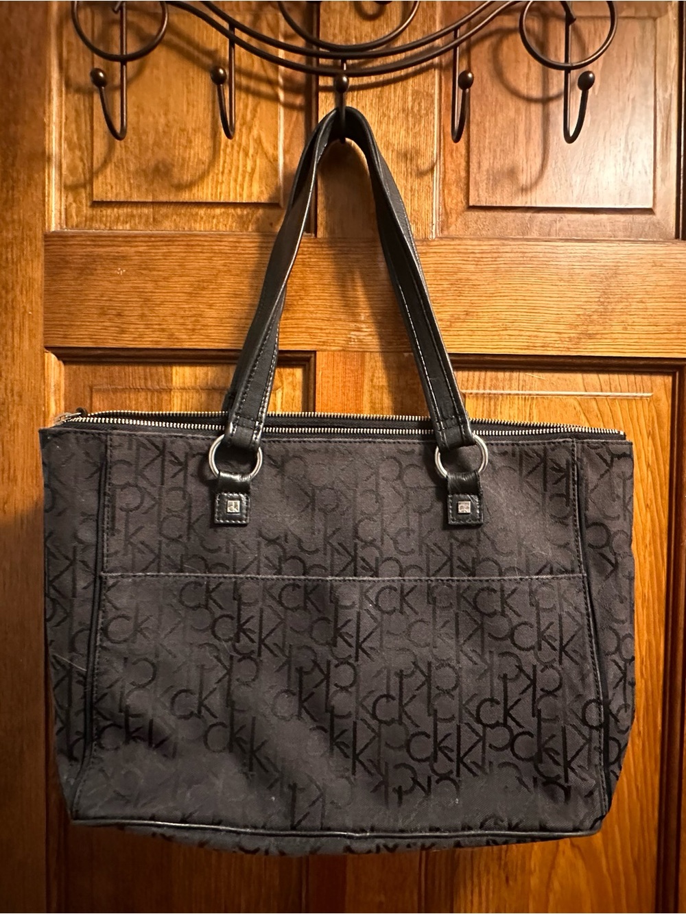 Calvin Klein Black Logo Jacquard Tote